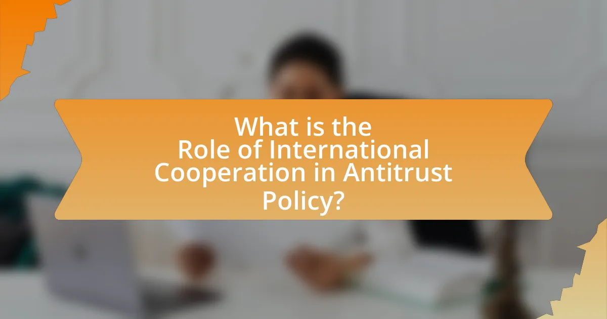 What is the Role of International Cooperation in Antitrust Policy?